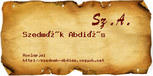 Szedmák Abdiás névjegykártya